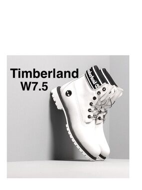 Timberland W’s Boots 6 Inch Premium Waterproof White Nubuck size 7.5 ⭐️⭐⭐️⭐️